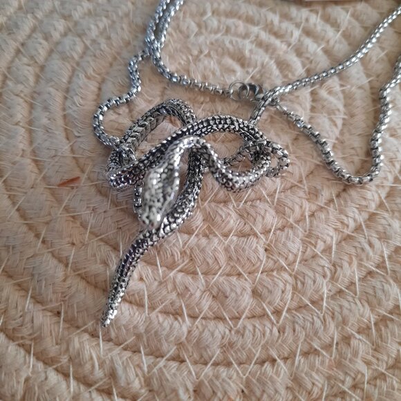 Snake Pendant Gothic Pendant Necklace - Stainless Steel, NEW! - Picture 6 of 14